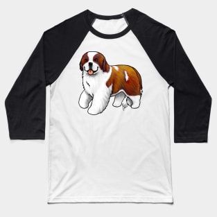 Dog - Saint Bernard - Red and White Baseball T-Shirt